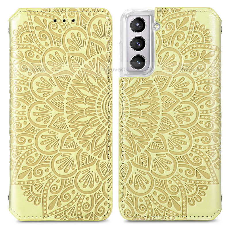 Leather Case Stands Fashionable Pattern Flip Cover Holder for Samsung Galaxy S21 FE 5G