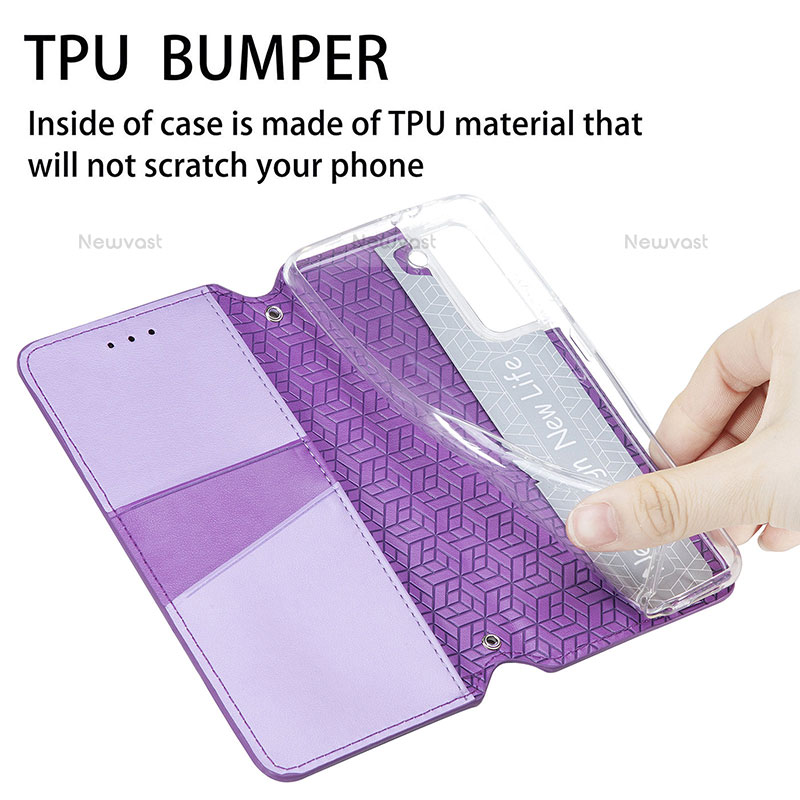 Leather Case Stands Fashionable Pattern Flip Cover Holder for Samsung Galaxy S21 Plus 5G