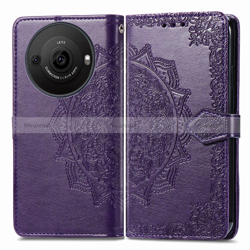 Leather Case Stands Fashionable Pattern Flip Cover Holder for Sharp Aquos R8s Pro