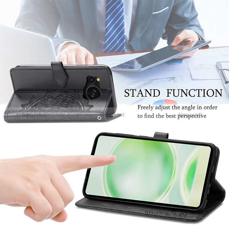 Leather Case Stands Fashionable Pattern Flip Cover Holder for Sharp Aquos Sense8