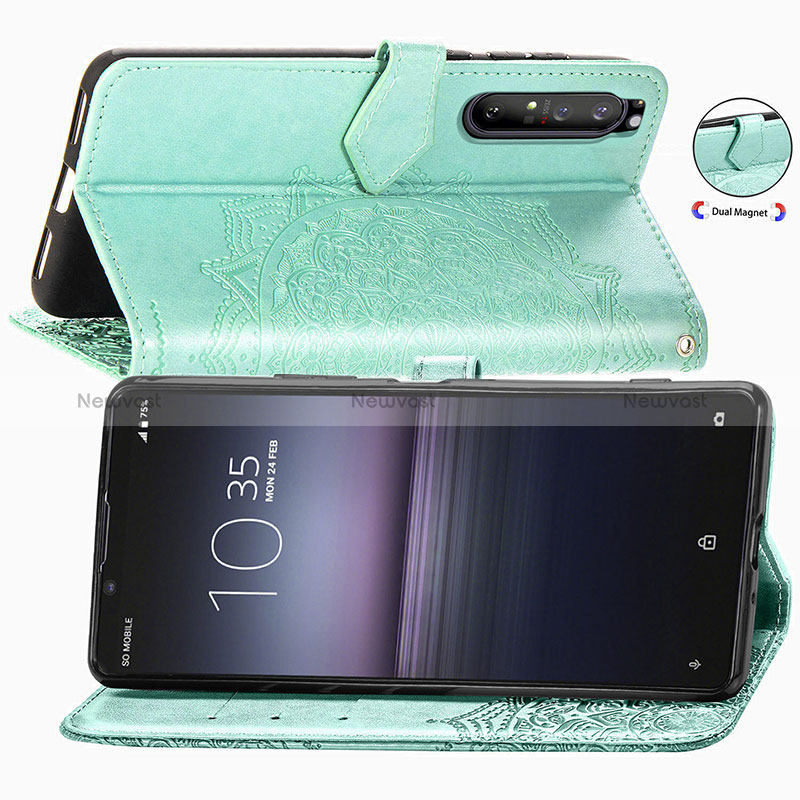 Leather Case Stands Fashionable Pattern Flip Cover Holder for Sony Xperia 1 II