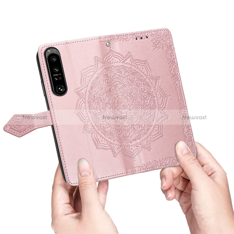 Leather Case Stands Fashionable Pattern Flip Cover Holder for Sony Xperia 1 IV SO-51C