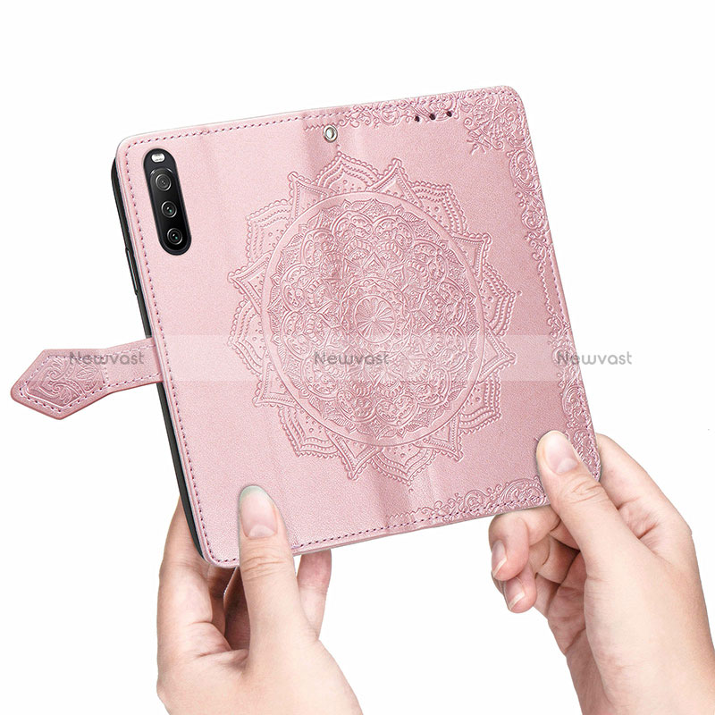 Leather Case Stands Fashionable Pattern Flip Cover Holder for Sony Xperia 10 III Lite