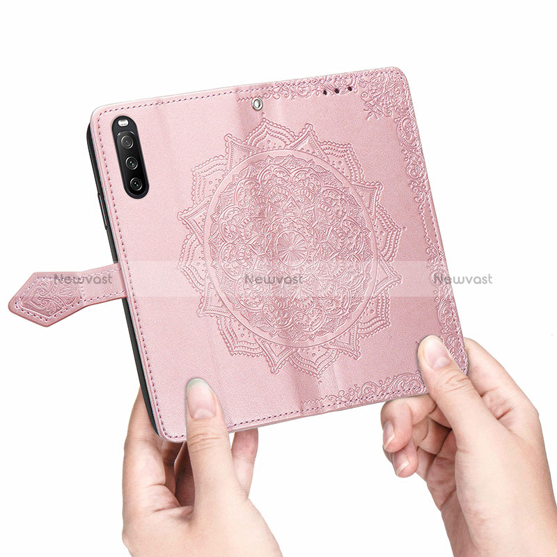Leather Case Stands Fashionable Pattern Flip Cover Holder for Sony Xperia 10 III SO-52B