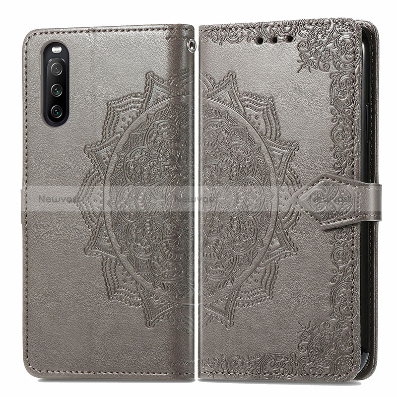 Leather Case Stands Fashionable Pattern Flip Cover Holder for Sony Xperia 10 III SO-52B
