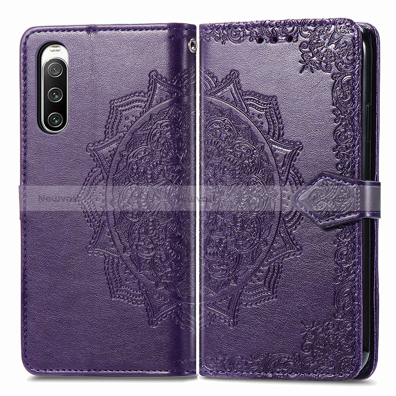 Leather Case Stands Fashionable Pattern Flip Cover Holder for Sony Xperia 10 IV SOG07