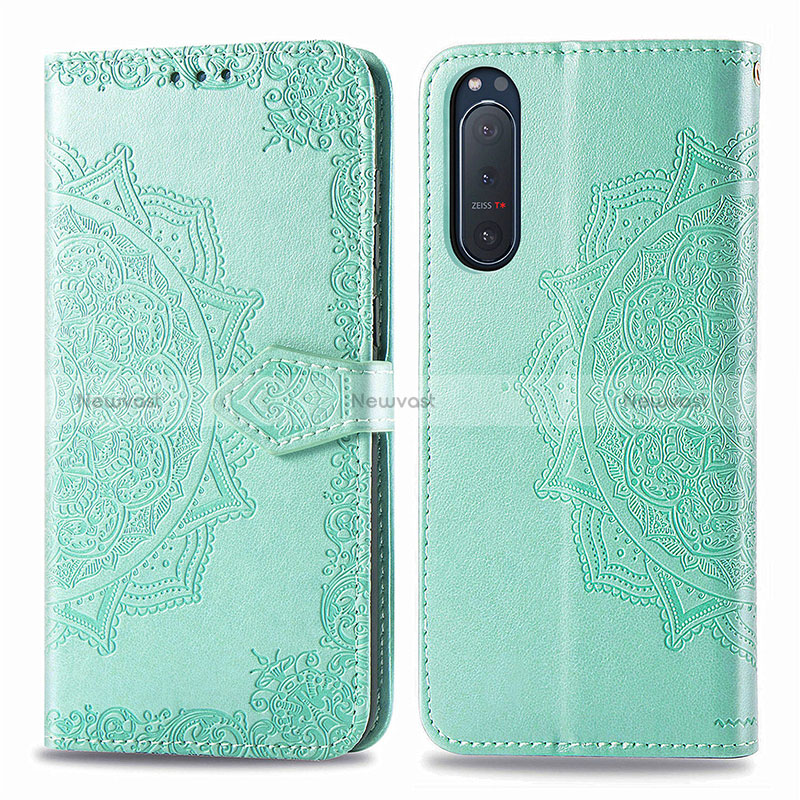 Leather Case Stands Fashionable Pattern Flip Cover Holder for Sony Xperia 5 II