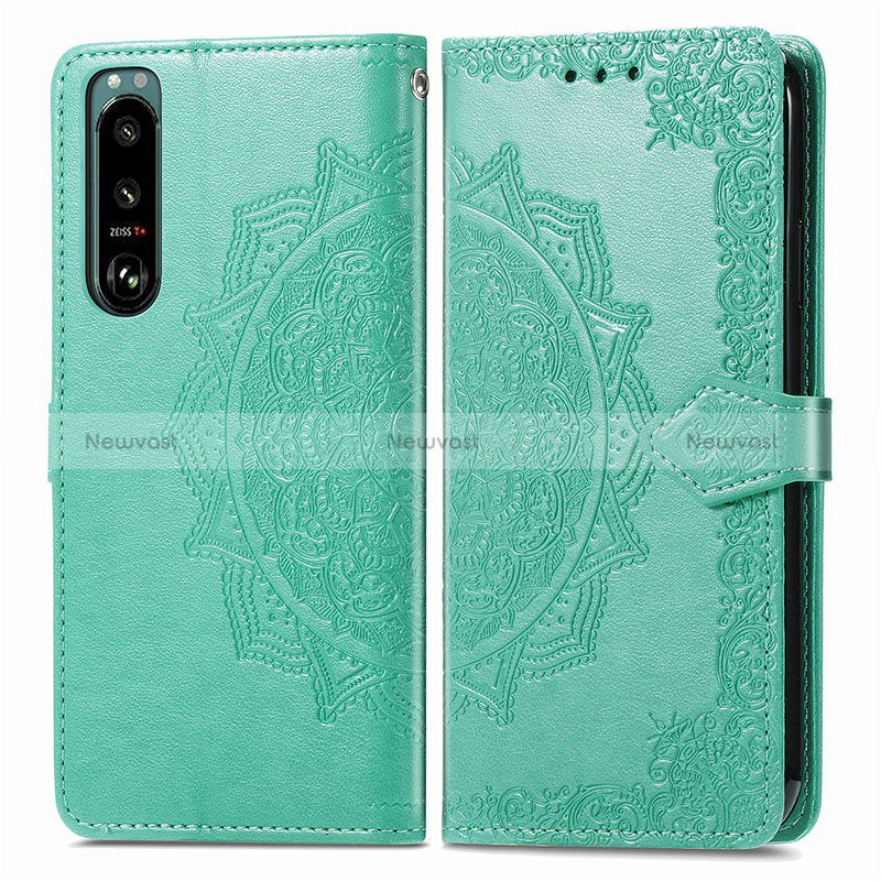 Leather Case Stands Fashionable Pattern Flip Cover Holder for Sony Xperia 5 IV