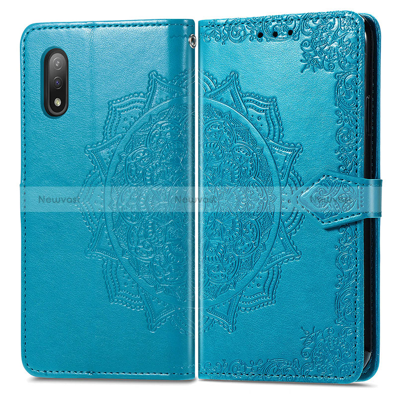 Leather Case Stands Fashionable Pattern Flip Cover Holder for Sony Xperia Ace II SO-41B