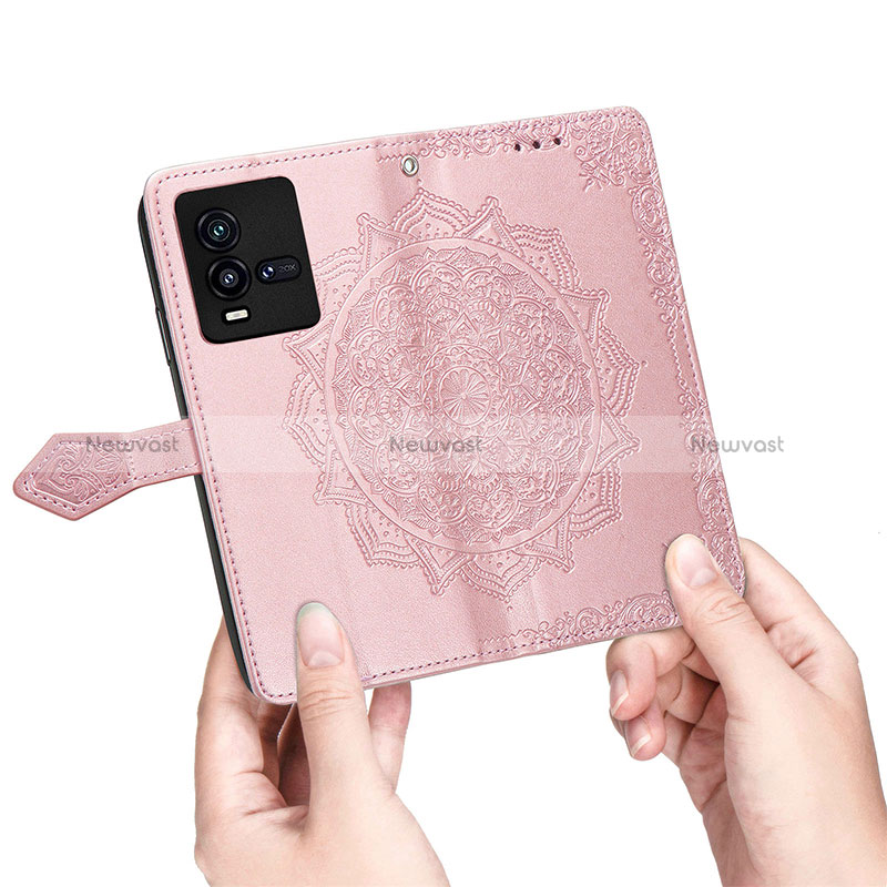 Leather Case Stands Fashionable Pattern Flip Cover Holder for Vivo iQOO 10 5G