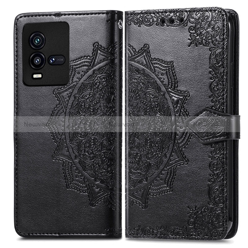 Leather Case Stands Fashionable Pattern Flip Cover Holder for Vivo iQOO 10 5G