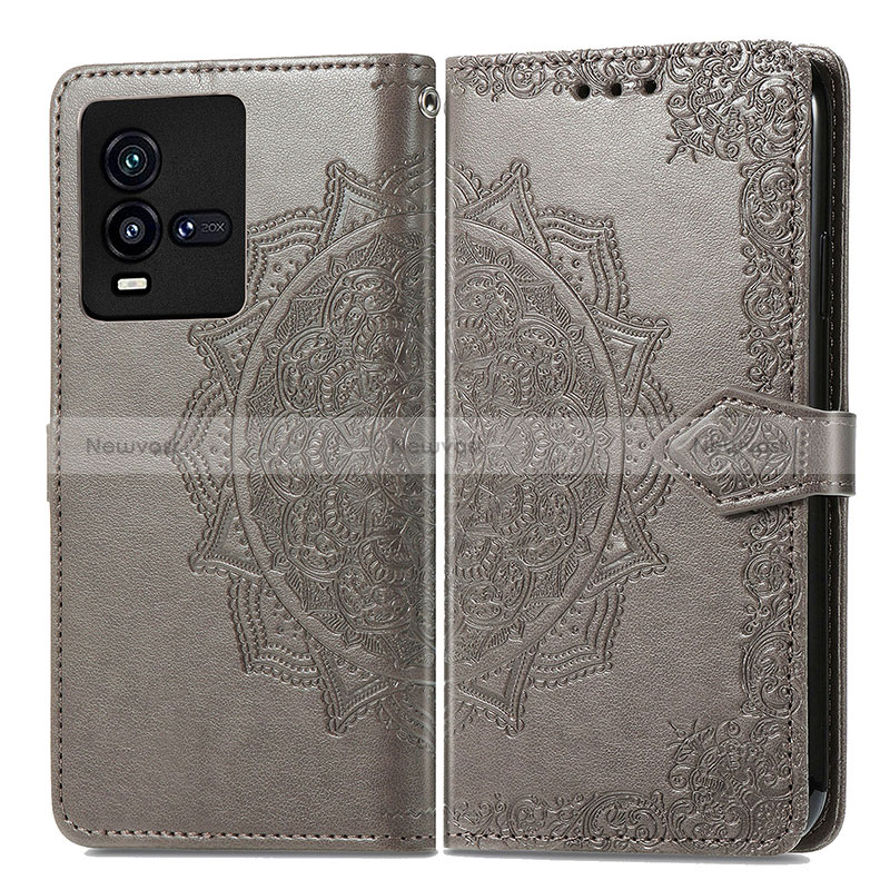 Leather Case Stands Fashionable Pattern Flip Cover Holder for Vivo iQOO 10 5G