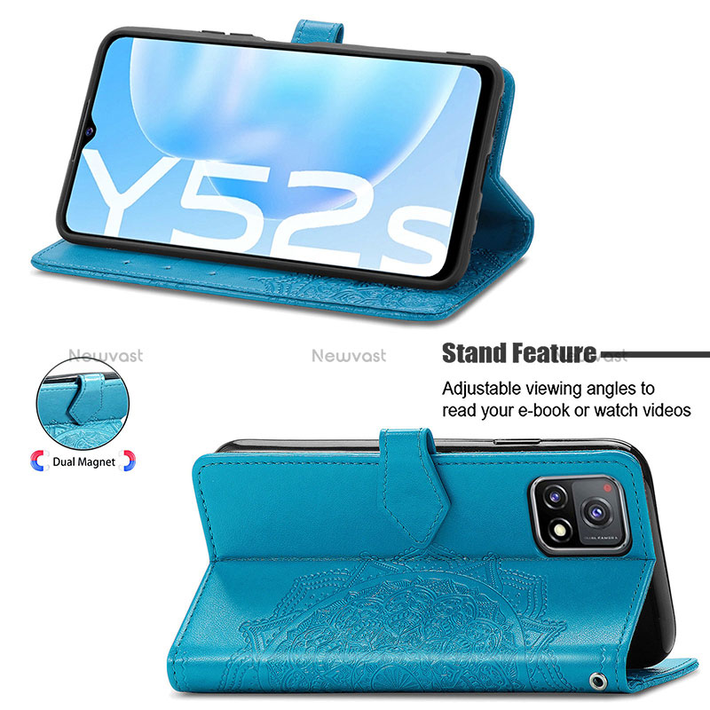 Leather Case Stands Fashionable Pattern Flip Cover Holder for Vivo iQOO U3x 5G