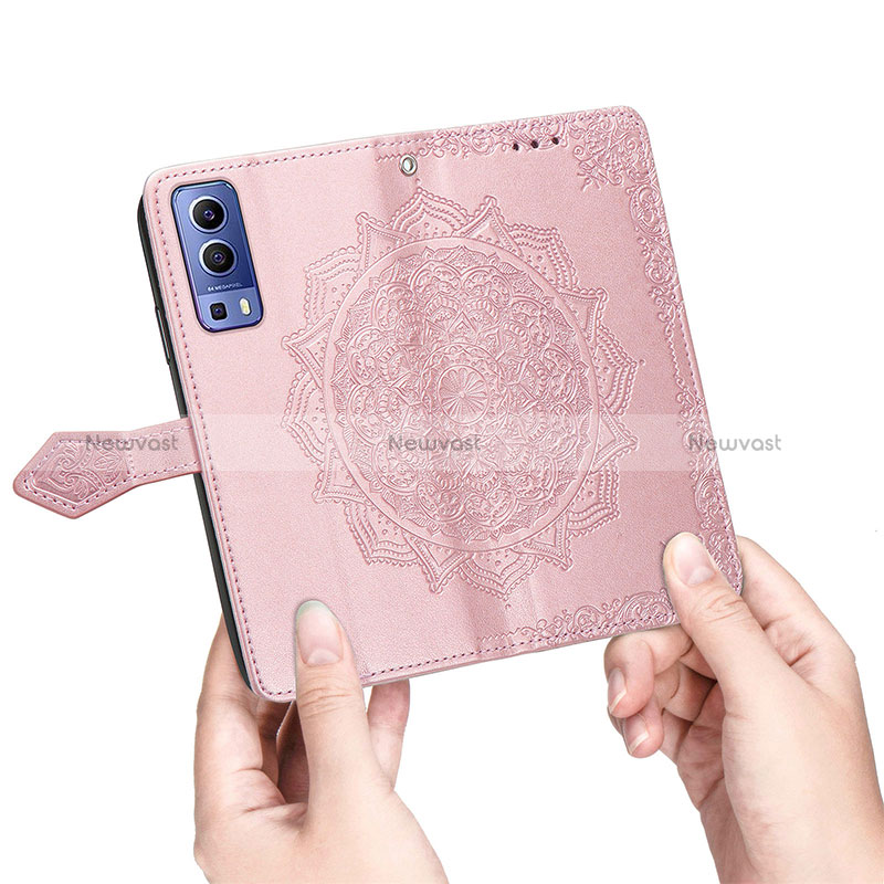 Leather Case Stands Fashionable Pattern Flip Cover Holder for Vivo iQOO Z3 5G