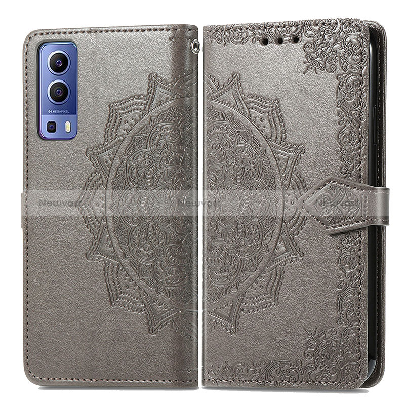 Leather Case Stands Fashionable Pattern Flip Cover Holder for Vivo iQOO Z3 5G