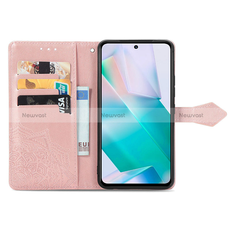 Leather Case Stands Fashionable Pattern Flip Cover Holder for Vivo T1 4G