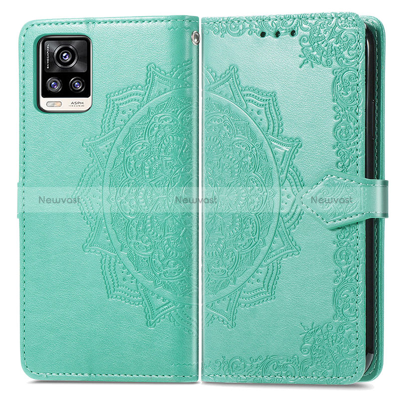 Leather Case Stands Fashionable Pattern Flip Cover Holder for Vivo V20 (2021)