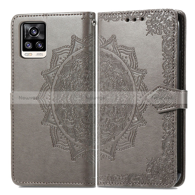 Leather Case Stands Fashionable Pattern Flip Cover Holder for Vivo V20