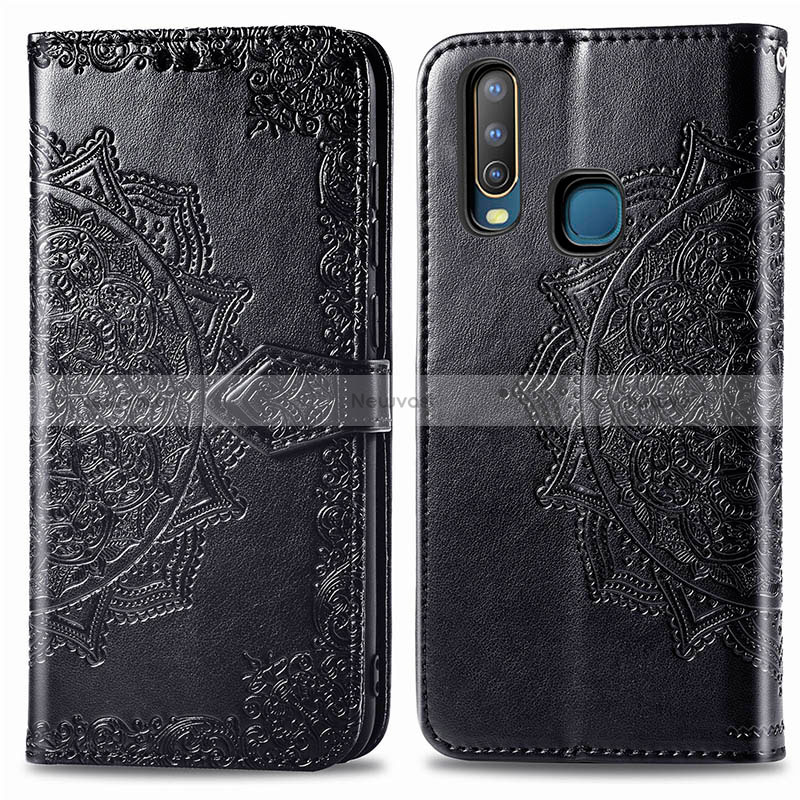 Leather Case Stands Fashionable Pattern Flip Cover Holder for Vivo Y11