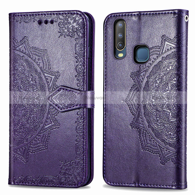 Leather Case Stands Fashionable Pattern Flip Cover Holder for Vivo Y11