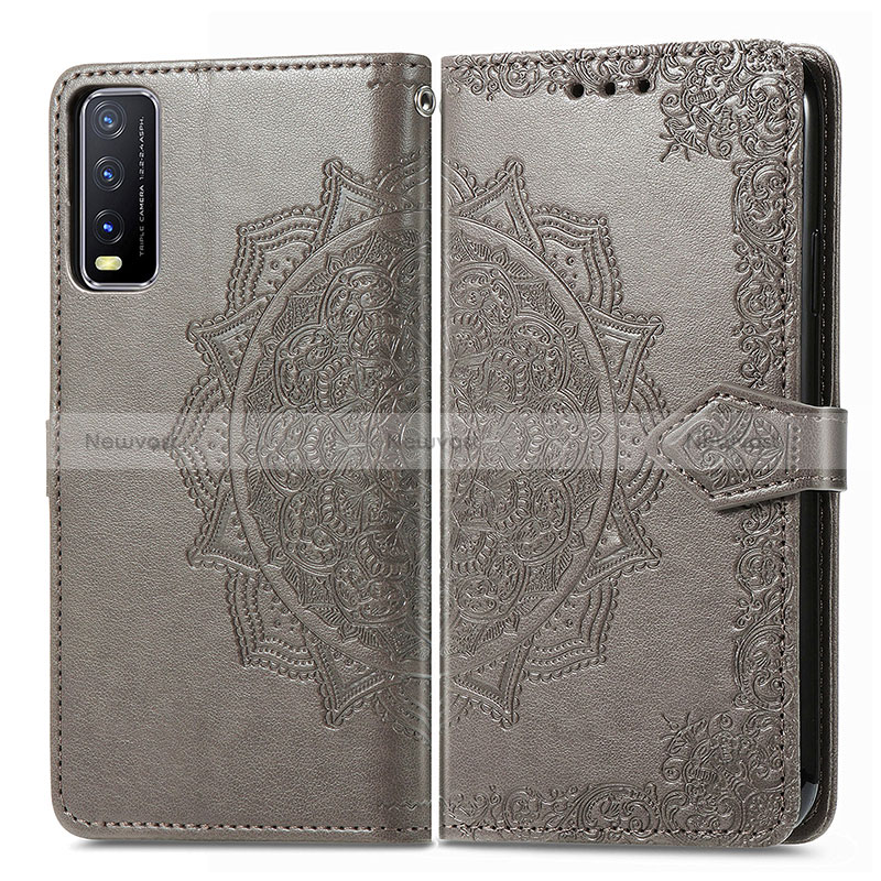 Leather Case Stands Fashionable Pattern Flip Cover Holder for Vivo Y11s