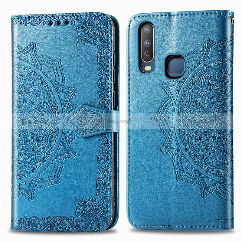 Leather Case Stands Fashionable Pattern Flip Cover Holder for Vivo Y12