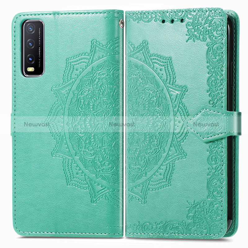 Leather Case Stands Fashionable Pattern Flip Cover Holder for Vivo Y20a