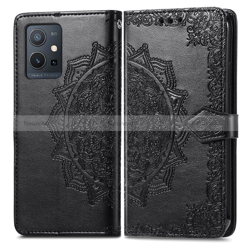 Leather Case Stands Fashionable Pattern Flip Cover Holder for Vivo Y30 5G