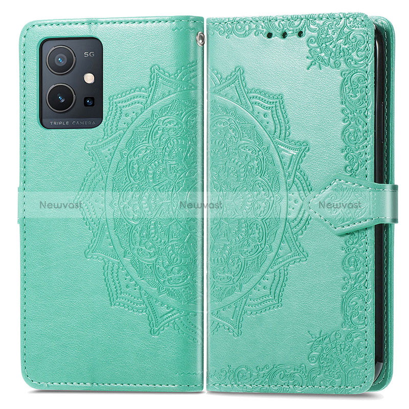 Leather Case Stands Fashionable Pattern Flip Cover Holder for Vivo Y30 5G