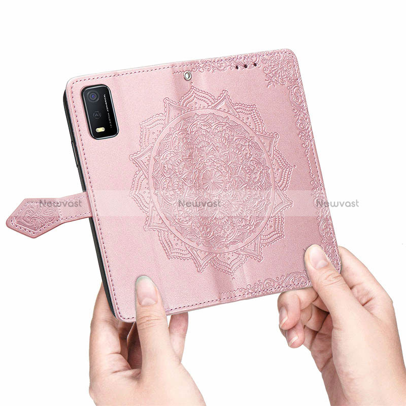 Leather Case Stands Fashionable Pattern Flip Cover Holder for Vivo Y3s (2021)