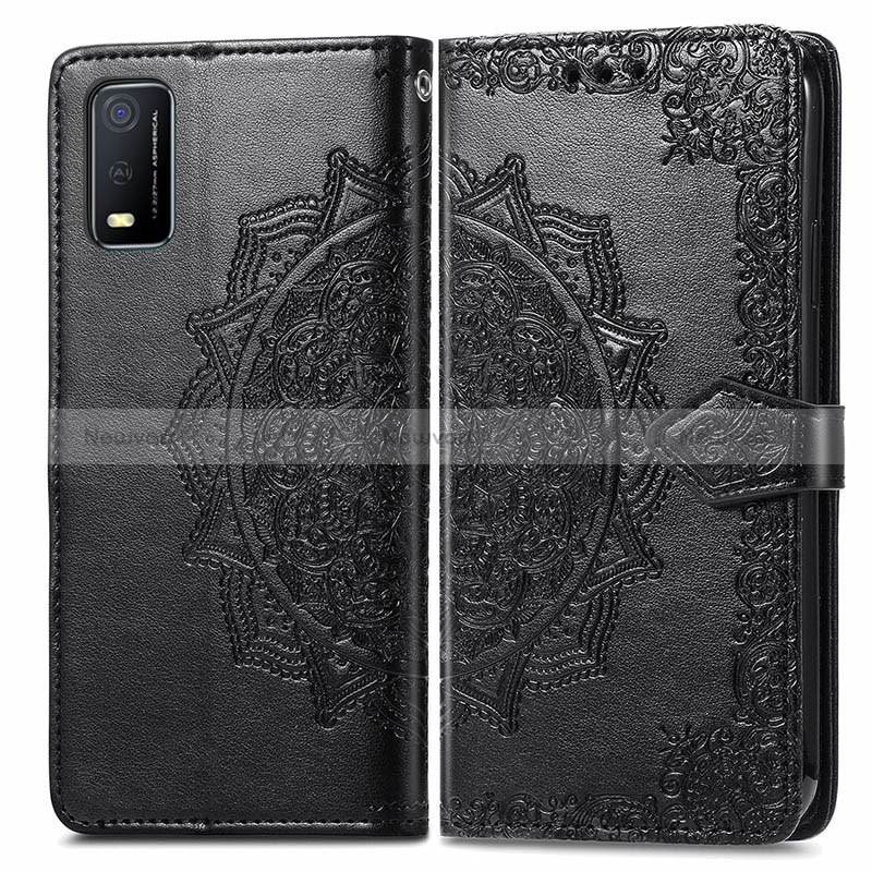 Leather Case Stands Fashionable Pattern Flip Cover Holder for Vivo Y3s (2021)