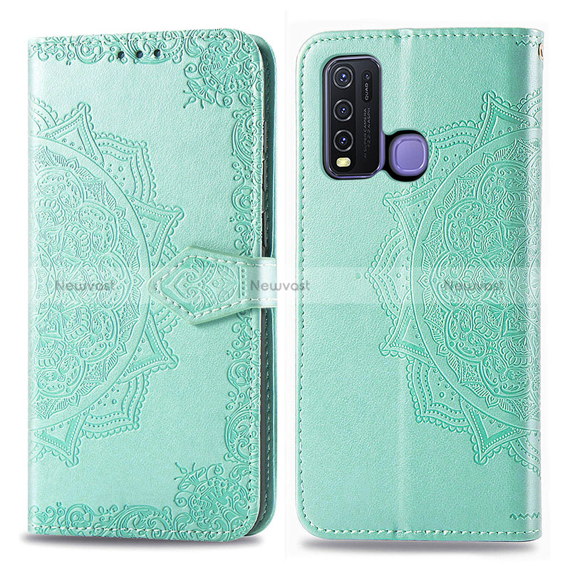 Leather Case Stands Fashionable Pattern Flip Cover Holder for Vivo Y50