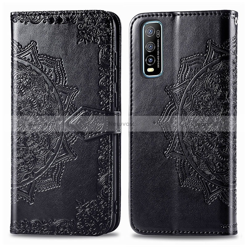 Leather Case Stands Fashionable Pattern Flip Cover Holder for Vivo Y50t