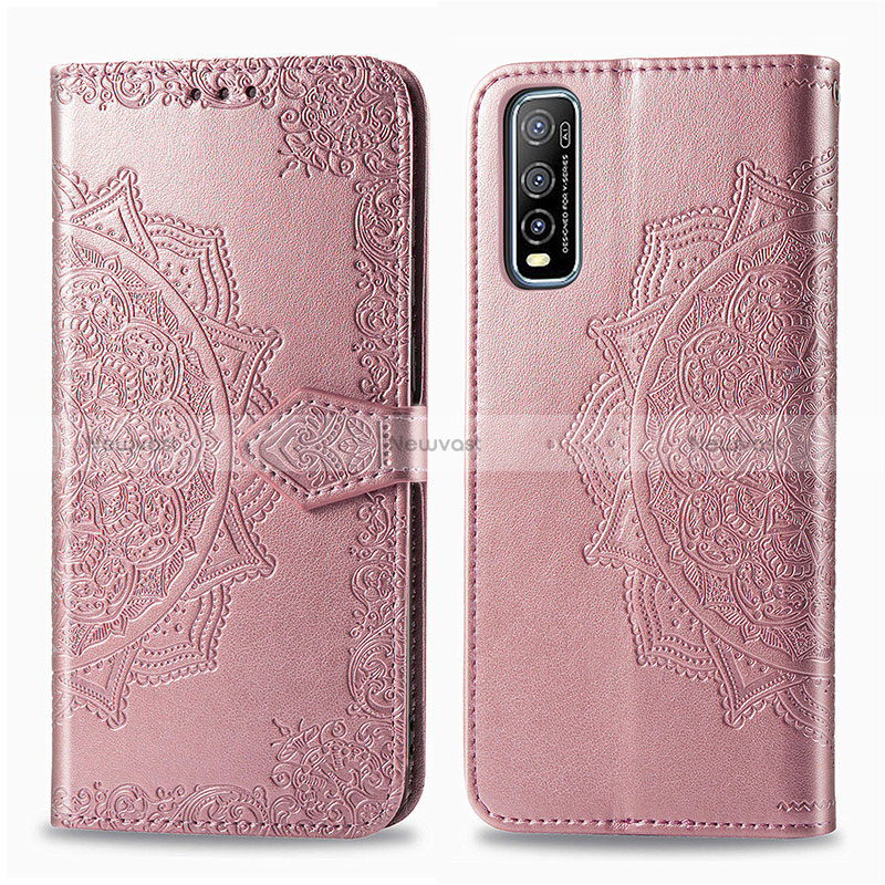 Leather Case Stands Fashionable Pattern Flip Cover Holder for Vivo Y51s 5G