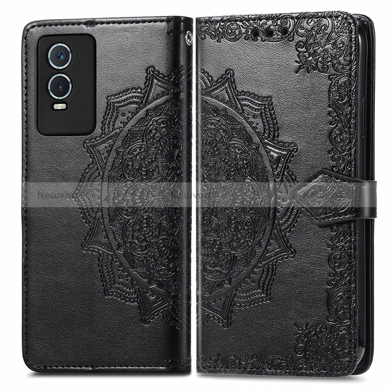 Leather Case Stands Fashionable Pattern Flip Cover Holder for Vivo Y74s 5G