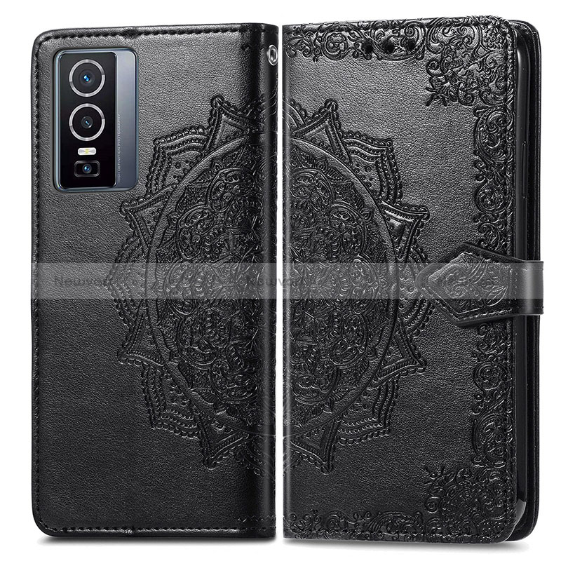 Leather Case Stands Fashionable Pattern Flip Cover Holder for Vivo Y76 5G