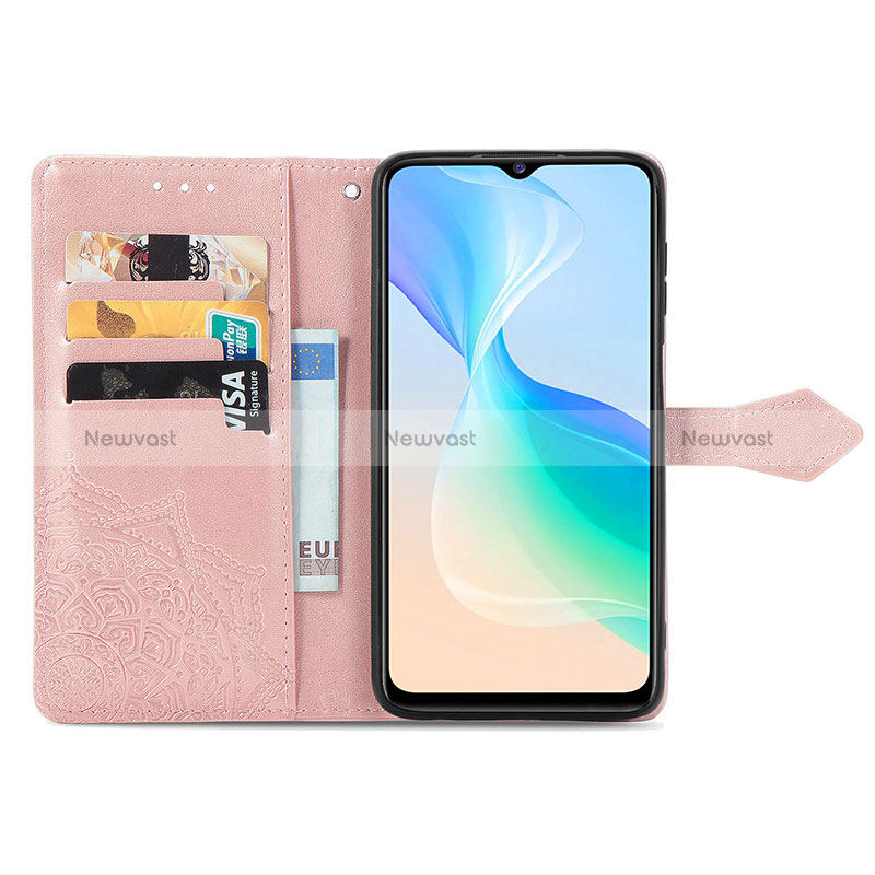 Leather Case Stands Fashionable Pattern Flip Cover Holder for Vivo Y76 5G