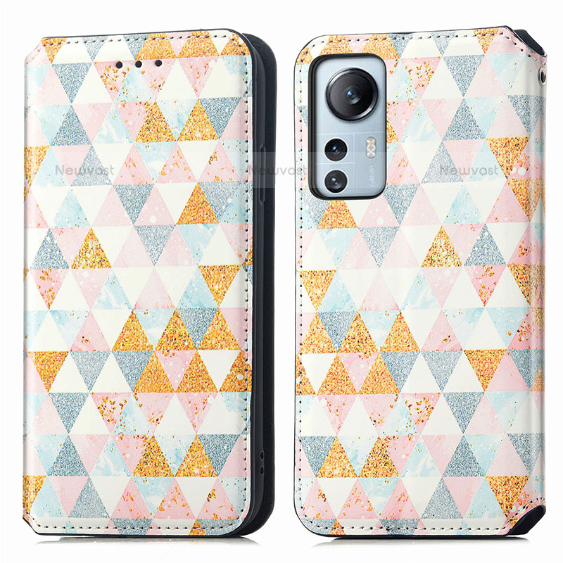 Leather Case Stands Fashionable Pattern Flip Cover Holder for Xiaomi Mi 12S 5G