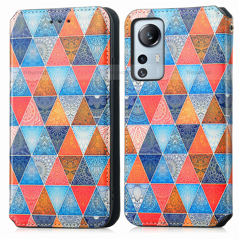 Leather Case Stands Fashionable Pattern Flip Cover Holder for Xiaomi Mi 12S 5G