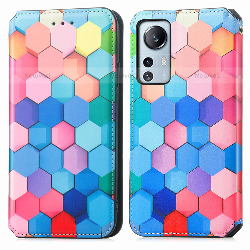 Leather Case Stands Fashionable Pattern Flip Cover Holder for Xiaomi Mi 12S Pro 5G