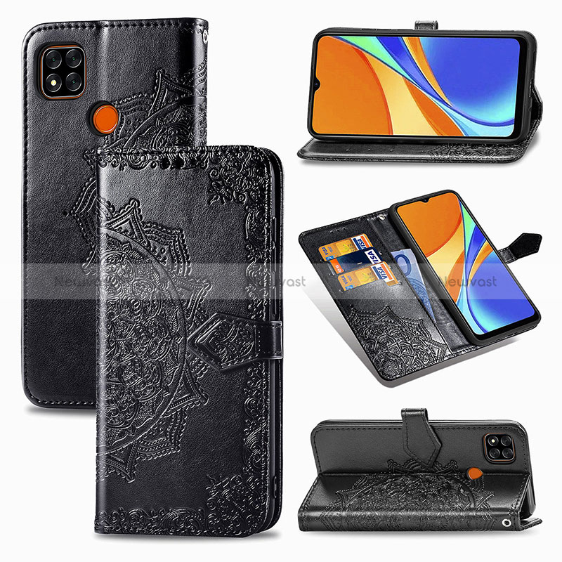 Leather Case Stands Fashionable Pattern Flip Cover Holder for Xiaomi POCO C31