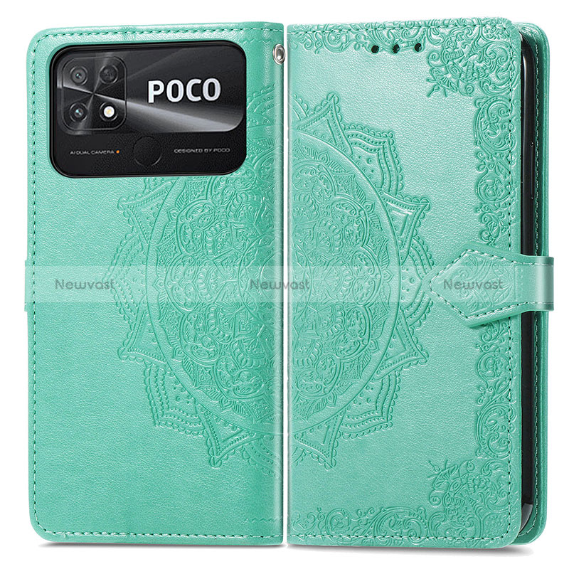 Leather Case Stands Fashionable Pattern Flip Cover Holder for Xiaomi Poco C40