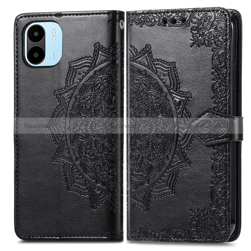 Leather Case Stands Fashionable Pattern Flip Cover Holder for Xiaomi Poco C50