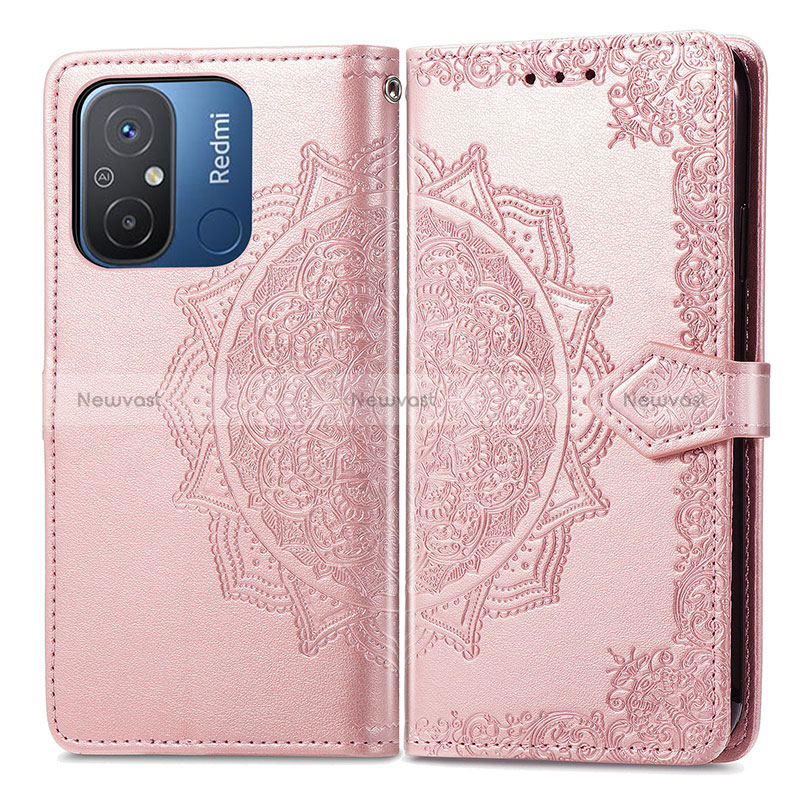 Leather Case Stands Fashionable Pattern Flip Cover Holder for Xiaomi Poco C55