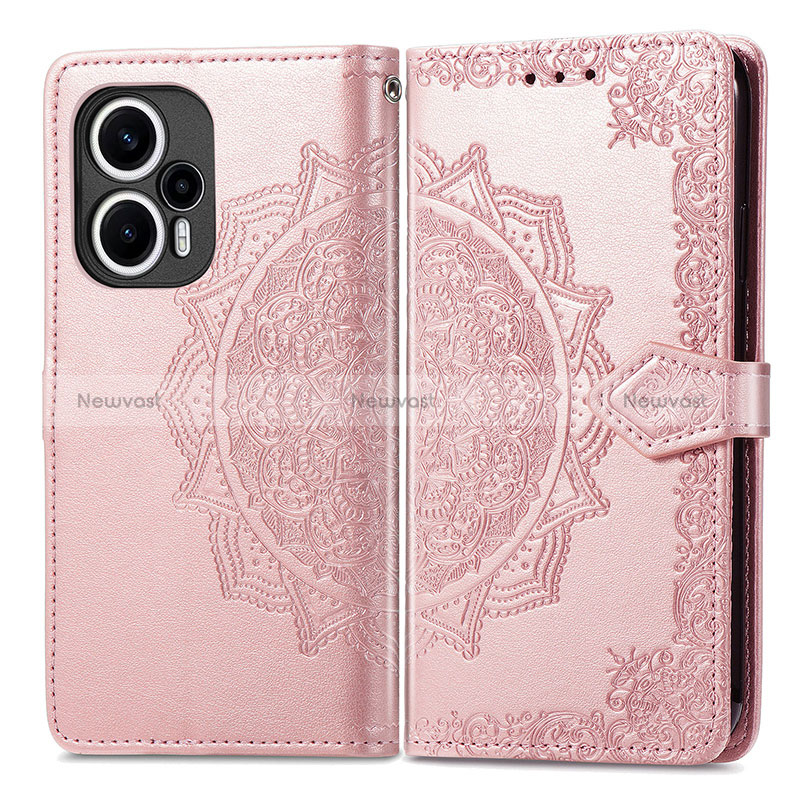 Leather Case Stands Fashionable Pattern Flip Cover Holder for Xiaomi Poco F5 5G