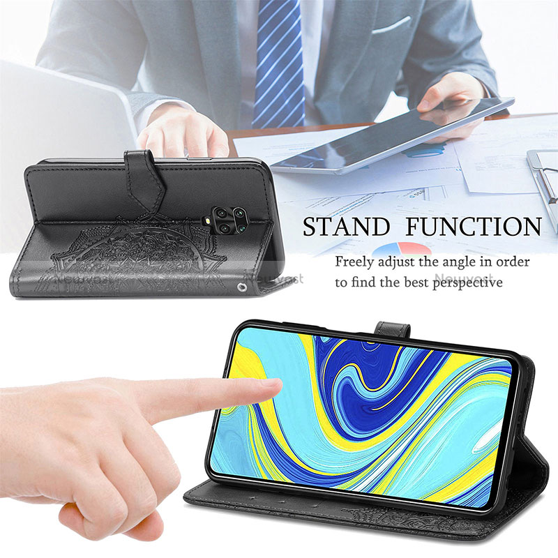 Leather Case Stands Fashionable Pattern Flip Cover Holder for Xiaomi Poco M2 Pro