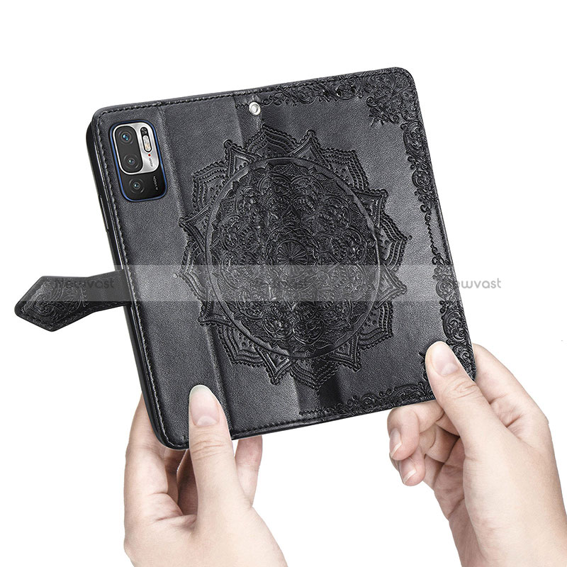 Leather Case Stands Fashionable Pattern Flip Cover Holder for Xiaomi POCO M3 Pro 5G