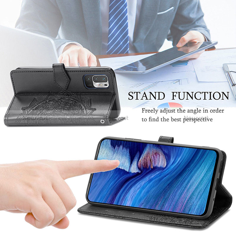 Leather Case Stands Fashionable Pattern Flip Cover Holder for Xiaomi POCO M3 Pro 5G