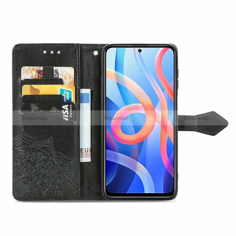 Leather Case Stands Fashionable Pattern Flip Cover Holder for Xiaomi Poco M4 Pro 5G