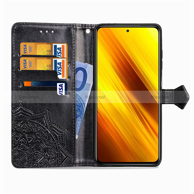 Leather Case Stands Fashionable Pattern Flip Cover Holder for Xiaomi Poco X3 Pro